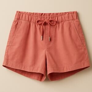 LOFT Pull On Soft Twill Shorts Red Paperbag High Rise Womens SP Small Petite